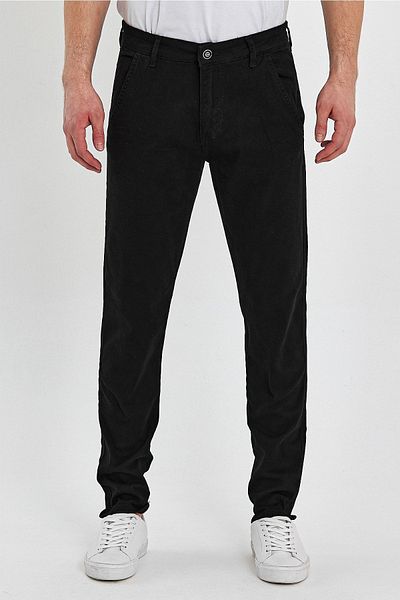 DAMGA JEANS Ανδρικό άνετο Classic Cut καθημερινό μοντέρνο στιλάτο παντελόνι Chino μαύρο