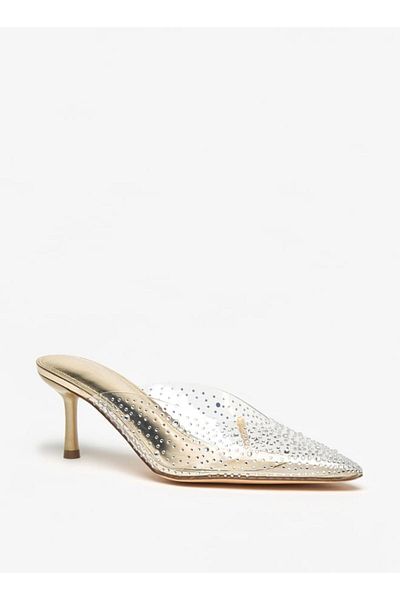 Flora Bella by Shoexpress Flora Bella Embellished Slip-On Mules with Stiletto Heels