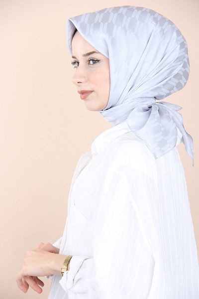 Emproyal Eșarfă cu model cu zăbrele jacquard Emproyal SILVER