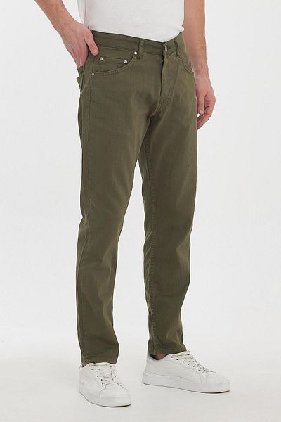 DAMGA JEANS Ανδρικά - Κλασικό παντελόνι από καμβά χακί για σχολική και καθημερινή χρήση