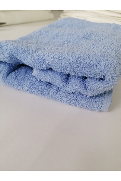 MEŞELİ TEKSTİL 100% Cotton 2-Piece Hand and Face Towel Set | Soft Absorbent Blue
