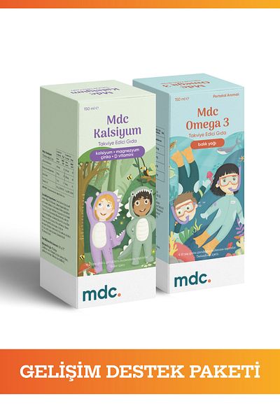MDC أوميجا 3 وشراب الكالسيوم - حزمة مساعدة للتطور