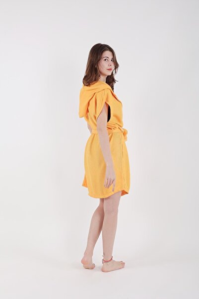 HİLAL COLLECTİON Viscon Bamboo Vest Cotton Hooded Belted Oversize Multi-Purpose Beach Wear 1Pcs