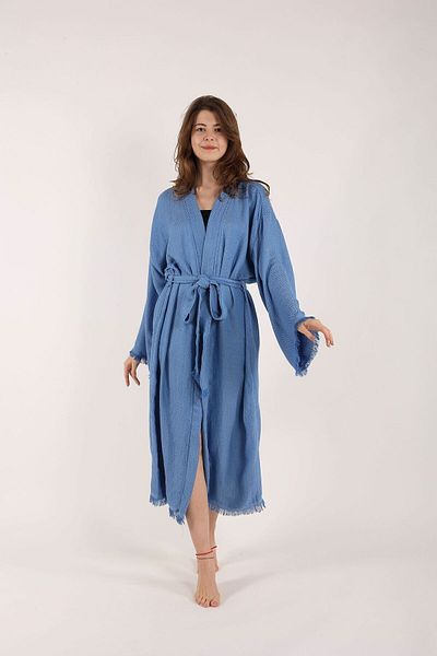HİLAL COLLECTİON Бамбуково кимоно от вискоза, 1 част, памучен кафтан с колан, унисекс плажно или ежедневно облекло