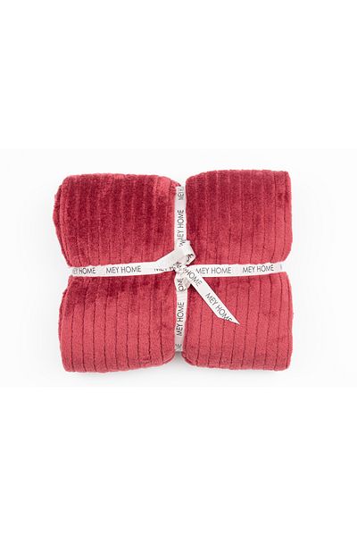 MEYHOME Wellsoft 150X200 Claret Red Corded Tv Blanket - Sofa Shawl