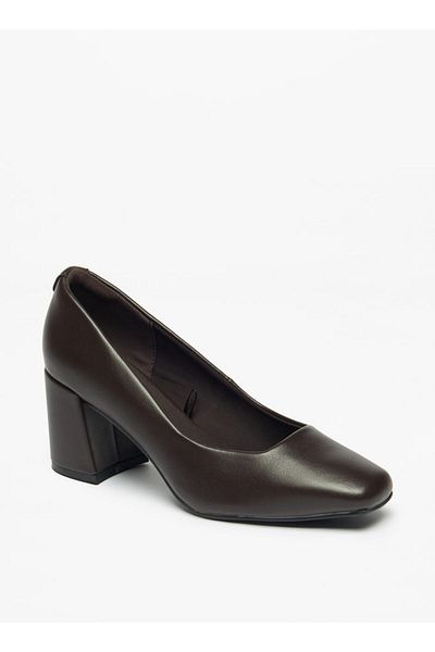 Celeste Women's Solid Slip-On Shoes with Block Heels