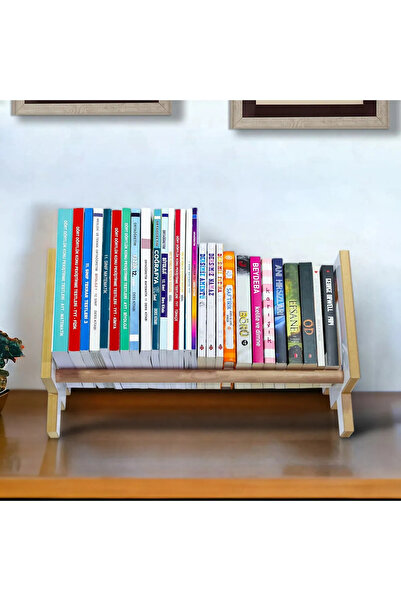 HOLTECH Ahşap Masaüstü Kitaplık Portatif Kitap Rafı Kolay Kurulum Estetik Kit...