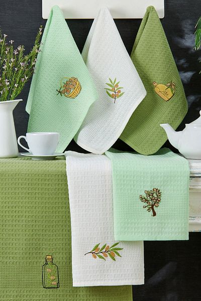 Casnack Set 6 Prosoape de bucatarie Olive 40x60