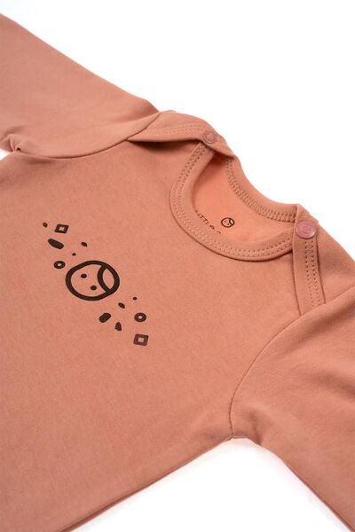 Little Gusto Long Sleeve Adjustable Snap-On Bodysuit Pink Organic Cotton Planet Gusto