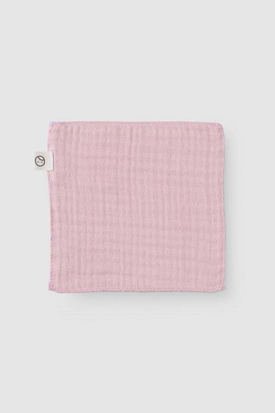 Little Gusto 3-Piece Four Layer Muslin Mouth Cloth Set Pink