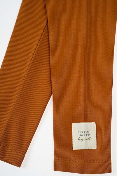 Little Gusto Camisole Ribbed Tights Kids Tile Organic Cotton