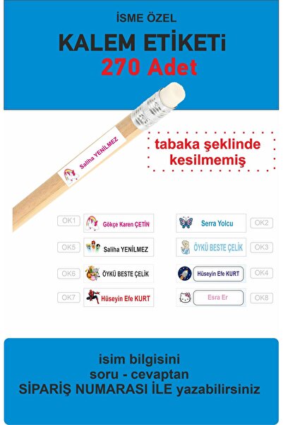 43 cici süsler organizasyon İsimli Okul Kalem Etiketi Kalem Sticker Seti 270 ...