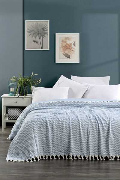 Casnack Gray Baby Blue Personality Pike - 1600gr, 200x230cm Sayina Model