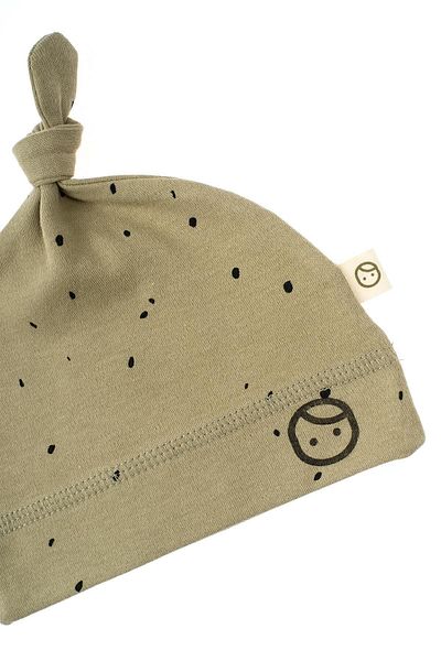Little Gusto Knotted Hat Newborn Cosmos Khaki Organic Cotton