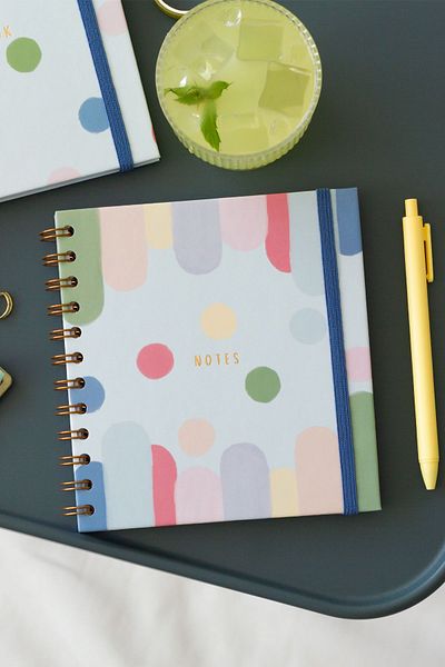 Matt Notebook 15x15 cm buline pătrate - set de 2 blocnotes nedatat cu dungi spiralate