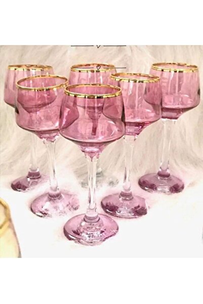 adana avm El Dekorlu 6 Kişilik Kahve Yanı Cam Su Bardağı Seti, Çeyizlik Set, ...