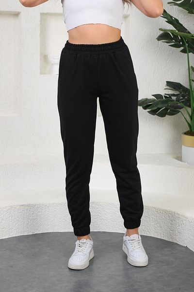 kallima Μαύρο ψηλόμεσο ελαστικό πόδι εποχιακό Jogger γυναικείο φούτερ