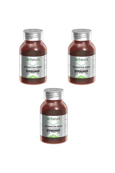 VeNatura Magnesium Citrate and P-5-pVitaminB6 Supplementary Food - 3 Pieces