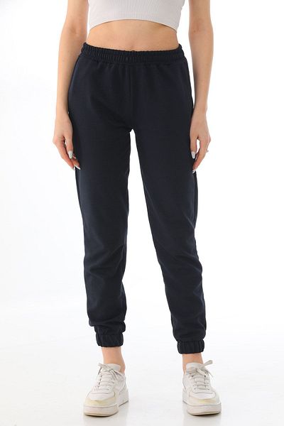 kallima Pantaloni de sport pentru femei, albastru bleumarin, cu talie înaltă, picior elastic, jogger sezonier