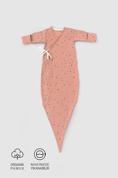 Little Gusto Tie-Up Sleeping Bag Newborn Cosmos Pink Organic Cotton