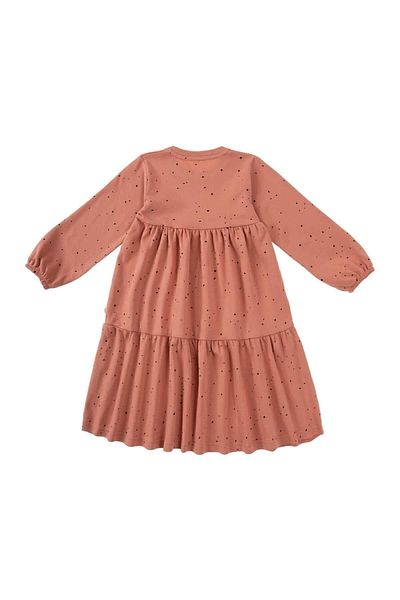 Little Gusto Long Sleeve Layered Dress Baby Cosmos Pink Organic Cotton