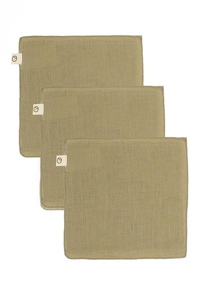 Little Gusto 3-Piece Muslin Mouth Diapers Newborn Khaki Organic Cotton
