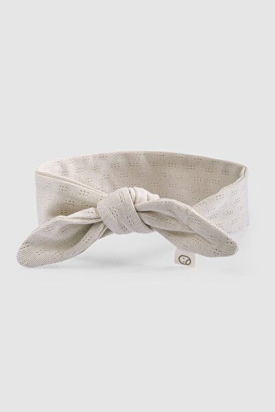 Little Gusto Organic Cotton Pointel Baby Beige Hair Band 5X66 cm