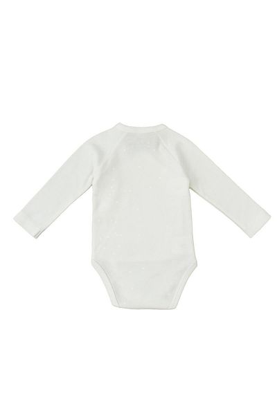 Little Gusto Long Sleeve Double Breasted Bodysuit Newborn White Organic Cotton