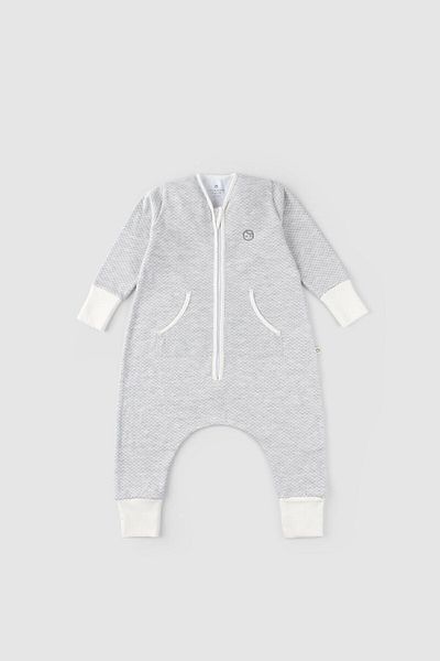 Little Gusto Organic Cotton Quilted Sleeping Bag with Booties and Gloves Gray