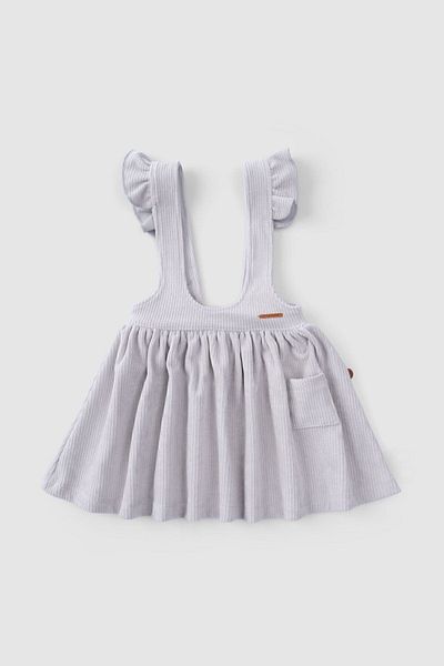 Little Gusto Corduroy Baby Gilet Dress Gray