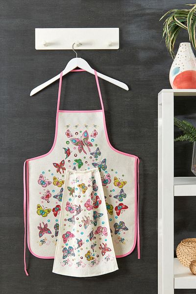 Casnack Butterfly Model Kitchen Apron with Liquid-proof Towel