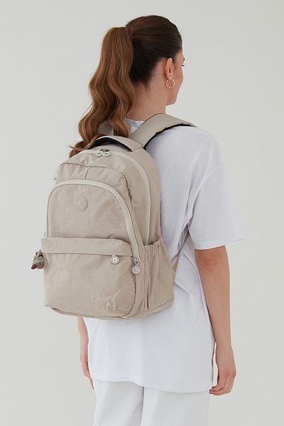 Rosso Collina Σχολικό σακίδιο ταξιδιού Unisex Crinkle Αδιάβροχο ύφασμα μεγάλου μεγέθους Rosso Collina Cream Beige
