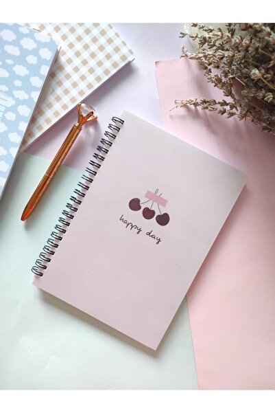 Flowery Paper Kiraz Notepad A5 - Memopad, Bloknot, Defter, Not Kağıdı