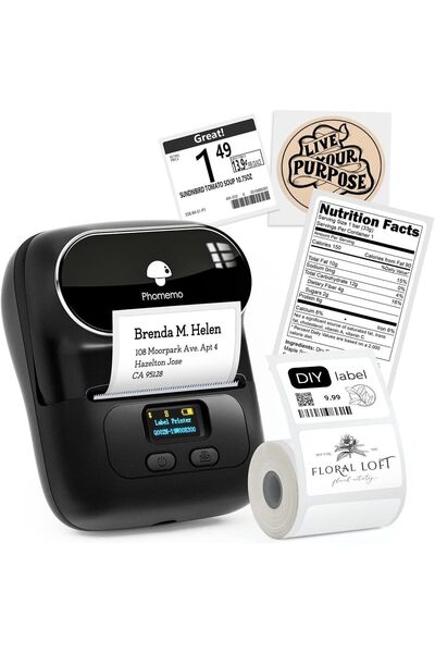 Phomemo M110 Etiket Makinesi Kablosuz Taşınabilir Siyah Android, Ios Ve Pc Uyumlu, Türkiye Garantili