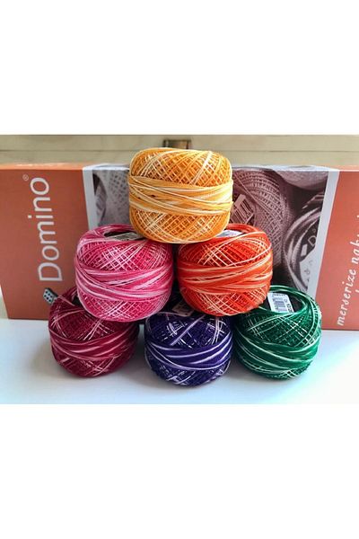domino 12 Koton Perle Embroidery Floss 6 Pieces Sets