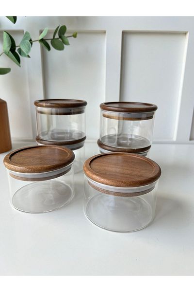 Mottogo 6-Piece Acacia Vacuum Breakfast Set with Lid - Storage Container