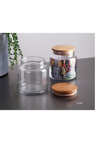 GÖNÜL Glass Jar with Bamboo Lid 0.80lt