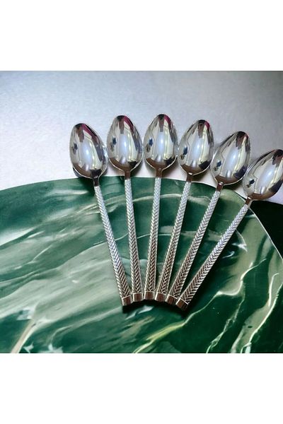 Yüsra Home 6 Pcs Tablespoon Wicker Model (Stainless Steel)