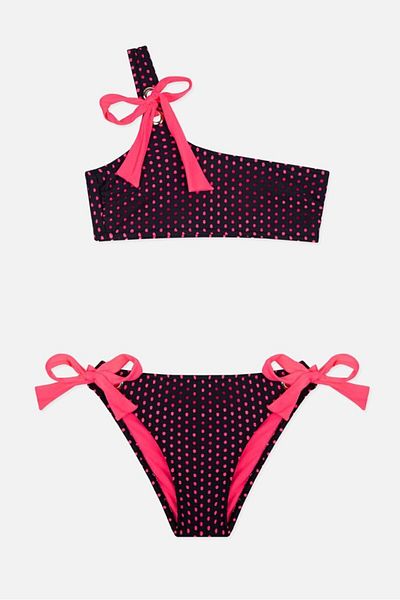 AYYILDIZ 4904 Set bikini roz pentru fete cu un singur umăr