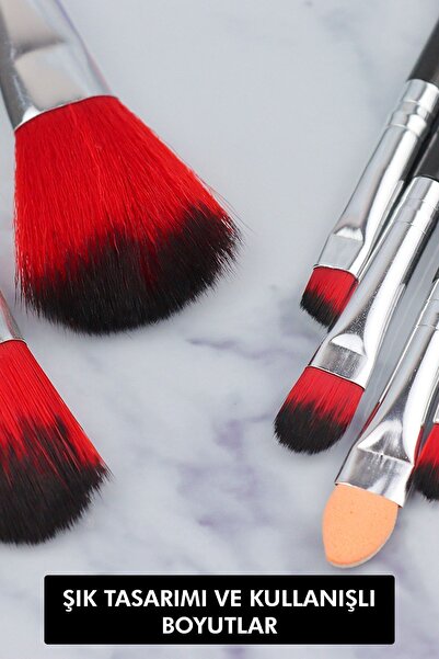 MUJGAN 7'li Fırça Seti Metal Kutulu Siyah