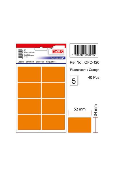 Tanex Office Label Highlighter Orange Ofc-120 (10 PACK)