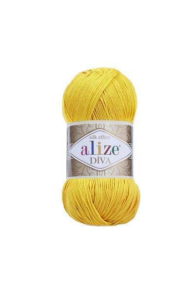 Alize ديفا 110 خيط يدوي أصفر مضفر
