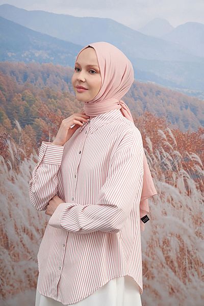 ARMANDA Rustic Cotton Shawl - Powder