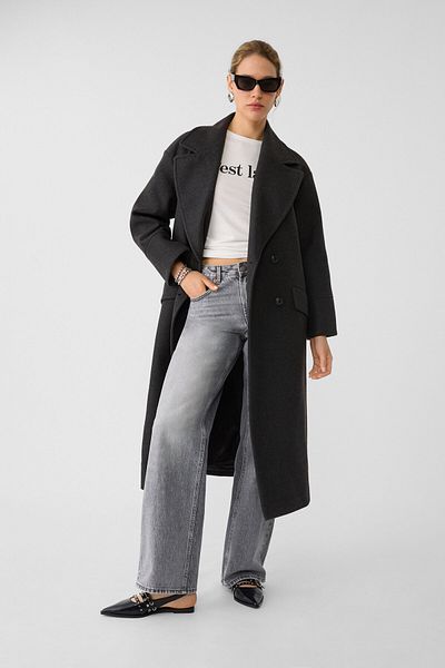Stradivarius Yumuşak dokulu oversize kaban