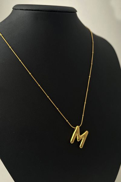 Modex Steel Balloon Letter Necklace (Letter:2cm Chain:44+5cm)