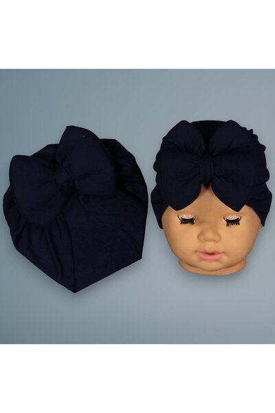 Newworld baby بونيه أطفال بطبقة مزدوجة بنمط عادي (أسود 0-12 شهرًا)