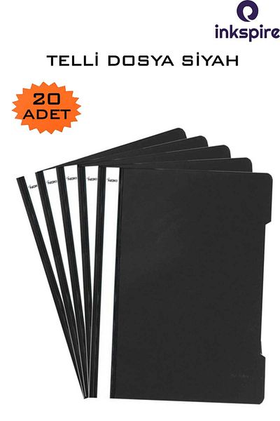 inkspire A4 Black Ring Binder - 20 Pieces, 1 Pack, Economic Quality, 20 Pack Office Office School Binder