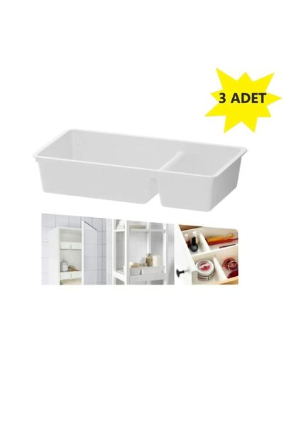 IKEA 3 Adet Bölmeli Çekmece Içi Düzenleyici Orjinal 33x17x6 Cm Polipropilen P...