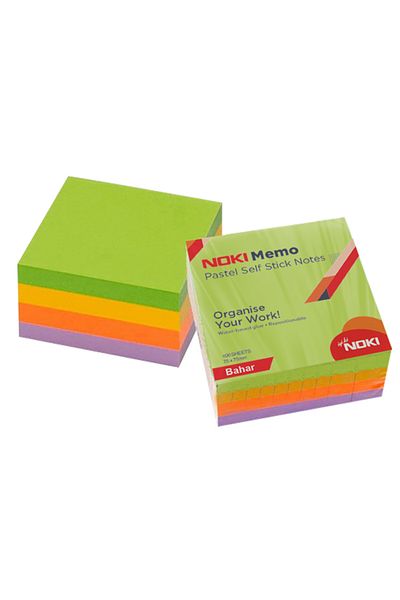 Noki Adhesive Note Paper Cube 400 Pages 75x75 Pastel Spring 12013-11