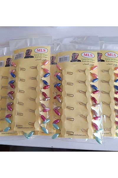 MİS İPEK Hijabchi Scarf Shawl Clip 12 Pieces